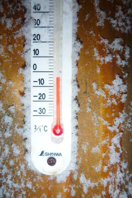 小屋内の温度計